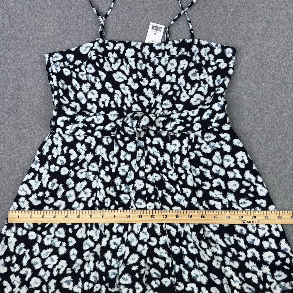 Banana Republic Cropped Wide Leg Jumpsuit Womens Size 4P Square‎ Neck Belted - Picture 7 of 10